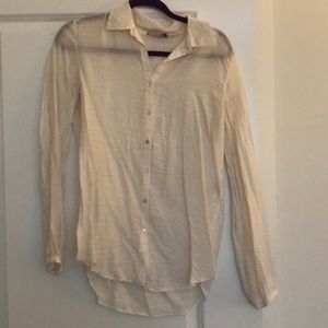 Crushed silk button down